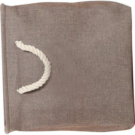 Panier de rangement en tissu EVA rigide pliable en coton avec poignée pour ranger jouets et goûters, marron (1/5)