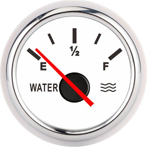 Jauge de niveau d'eau liquide universelle 2 pouces, précision élevée, cadran blanc, cadre argenté, pour bateau, camion, camping-car (1/5)