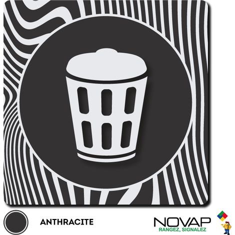 Plaque Poubelles - Design Anthracite 90x90mm - 4330839 (1/3)