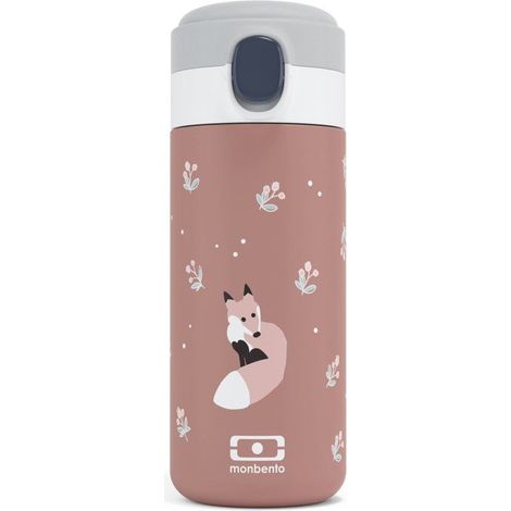 Insulated water bottle with spout - MONBENTO - Children's - Quick-opening cap - Pop Fox (1/4)