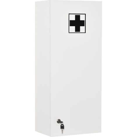 Armario botiquín mural con cerradura blanco 30 x 20 x 70 cm HOMVRA (1/4)