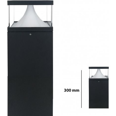 Pilier LED Extérieur Carré Transparent - 12 W - IP 65 - 300 mm - DeliTech®