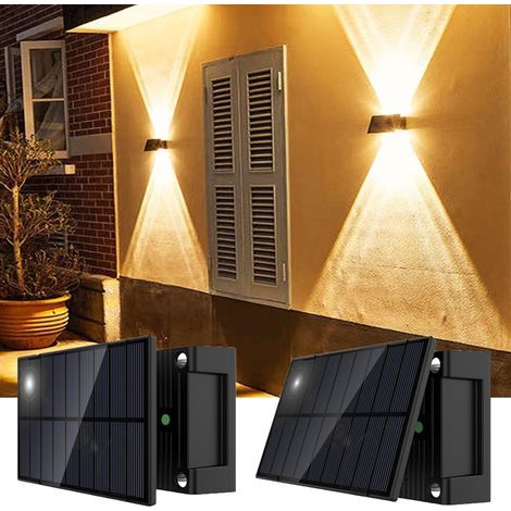 Up and Down Solar-Wandleuchte, Outdoor-Solarlampe, warmweiß, wasserdichte LED-Beleuchtung, kabellose Wandleuchte, wasserdichter Zaun (1/5)
