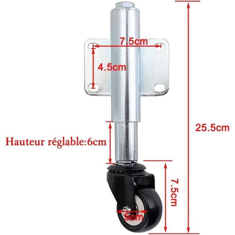 Roue de support pour portail coulissant ou battant, roulette suspendue 40 kg, idéale pour porte de jardin en bois et clôture de patio
