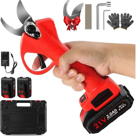 Sécateur Électrique Sans Fil, 30MM Secateur Electrique 4000mAh SK5 Lames Batteries, Verrouillage de Sécurité, Sécateur de Jardin pour La Taille et Les Arbres Fruitiers (1/5)