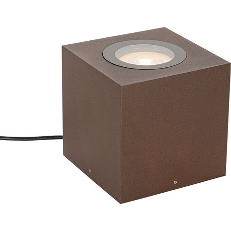 QAZQA Industrial Foco de jardín industrial marrón óxido cuadrado IP65 AR111 - Lennard Aluminio Cuadrada Adecuado para LED Max. 1 x 50 Watt