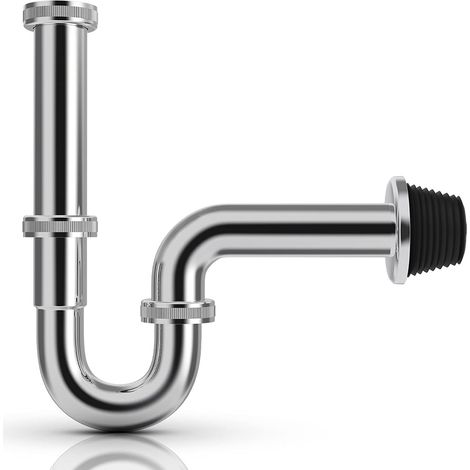 Siphon universel en acier inoxydable - Siphon de lavabo - Siphon anti-odeurs - Tube plus 1 1/4" x 32 mm - Bonde de vidange sur mesure - Siphon de tuyau, siphon de lavabo (1/5)