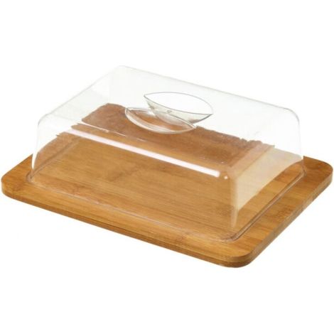 Petit Plateau Fromage Bambou Rectangulaire et Cloche Acrylique (1/3)