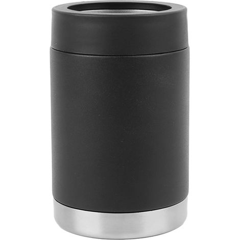 Lot 12oz 350ml Manchon Isotherme Acier Inoxydable 304 Double Paroi Sous Vide pour Canette Bière Boisson, Porte-Gobelet Froid pour Maison Voyage Bureau Noir (1/5)