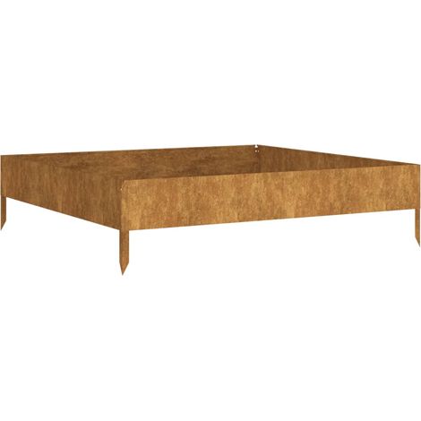 Portavaso per fioriera aiuola rialzata piante fiori terrazzo giardino giardino 100 x 100 x 26 cm acciaio corten marrone 020039274