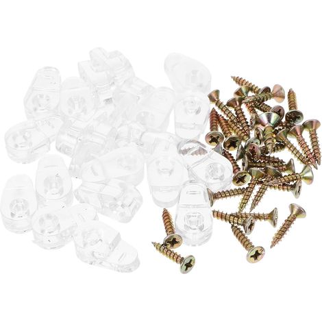 Healeved Lot de 20 pinces à miroir, supports en verre plastique, pour panneaux bois et miroirs.
