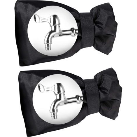 Housse de Robinet Extérieur Couvercle de Protection Antigel de Robinets Vent Résistant Imperméable pour Hiver Jardin Noire 2 Pièce (1/5)