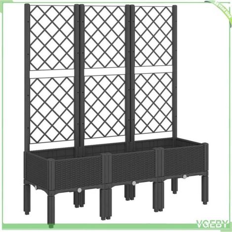 Jardinière avec treillis - FAFEICY - 367928 - 120x40x142 cm - PP - Treillis intégré (1/5)