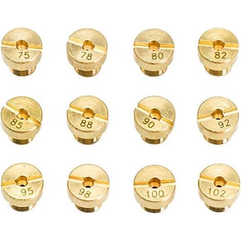 12 Pièces M5 Principal Jet Kit de Gicleur Principal de Carburateur 75，78，80，82，85，88，90，92，95，98，100，102 Remplacement Pour Carburateur Dellorto PHBG