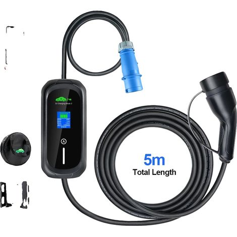 Chargeur EV Mobile, 7,2 kW, Compatible avec les Véhicules de Type 2, APP-7.2KW-5M, TYPE2 (1/2)