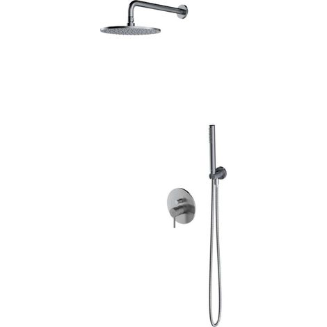 OMNIRES Y - Duschset mit Unterputzarmatur, mit Einbaukörper, Durchmesser 25 cm, gebürstetes Nickel SYSY35NI (1/3)