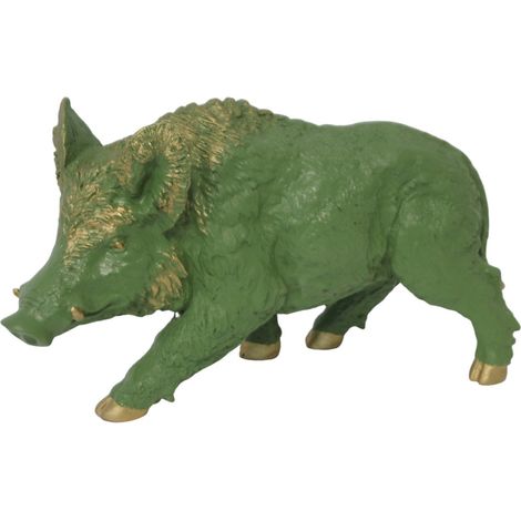 Figur Wildschwein Polyresin 33 x 30 x 55 cm grün Dekofigur