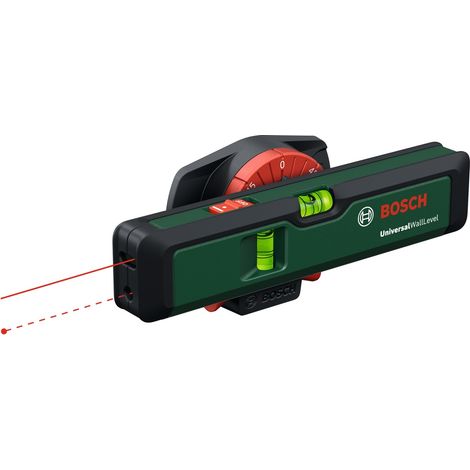 Bosch Laser-Wasserwaage UniversalWallLevel (3-in-1-Werkzeug: Wasserwaage, Linienlaser zum einfachen Ausrichten an Wänden bis 5 m, Laserpunkt zum Übertragen von Höhen bis 20 m, in E-Commerce-Karton)
