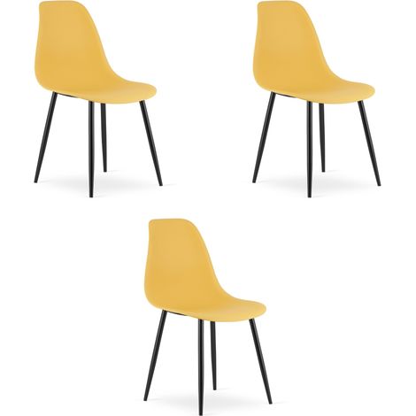 Silla WAT mostaza / patas negras x 3 (1/5)