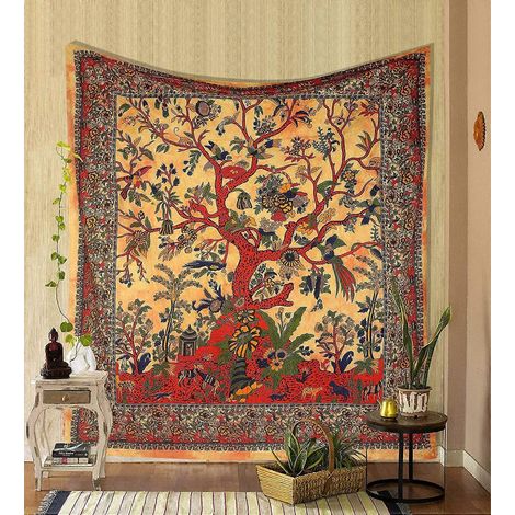 Décoration murale Arbre de Vie, tapis de pique-nique, couvre-lit, drap, tapisserie, décoration murale esthétique, serviettes de plage (1/2)
