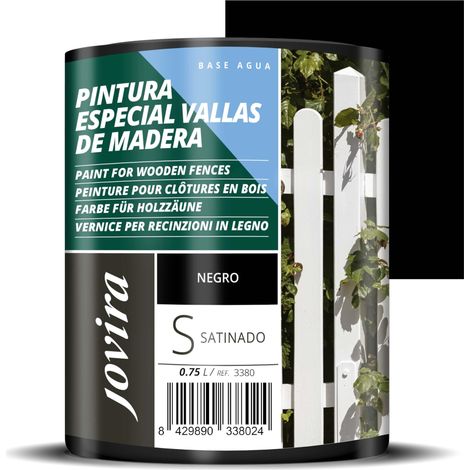 JOVIRA PINTURAS Pitture recinzioni in legno, smalto per legno esterno per recinzioni, casa in legno, garage, ecc. (750 Millilitri, Nero) (1/5)