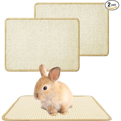 Rabbit Mats, Sisal Claw and Teeth Care Mat for Rabbit Cages, Sisal Scratching Boards, Rabbits Accessories for Rodents, Protects Bed Sofas for Biting (1/5)