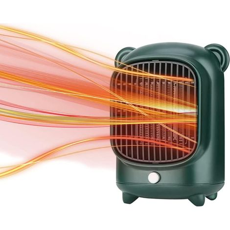 Chauffage D'appoint, Radiateurs Électriques 500W, Radiateurs Soufflants en Céramique, Radiateurs Personnels avec Protection Contre La Surchauffe pour Le Bureau À Domicile,Vert (1/5)