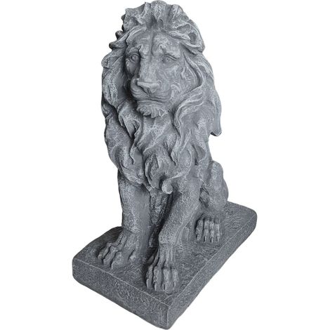 Estatua de león para jardín, poliresina resistente a la intemperie.