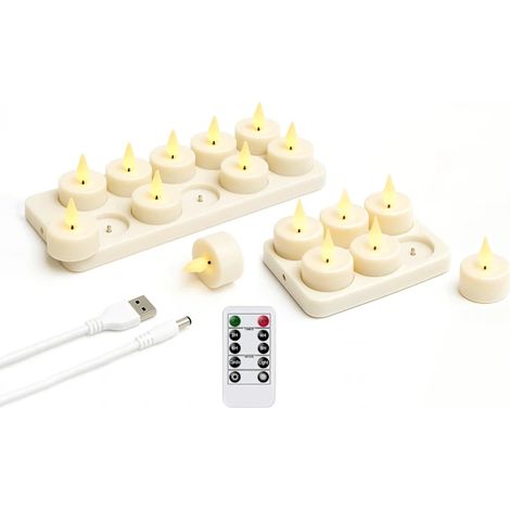 Ensemble de 12 guirlandes lumineuses LED décoratives, rechargeables, avec télécommande et minuterie, pour les fêtes, les mariages, les tables et les intérieurs.-AquaForge (1/5)