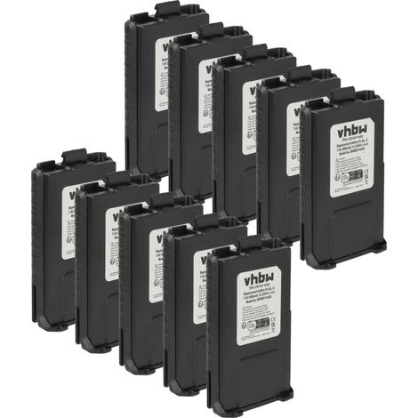 vhbw 10x Batterie compatible avec Baofeng UV-5R, BF-F8, UV-5RA, UV-5RE, BF-F9 radio talkie-walkie (1800mAh, 7,4V, Li-ion)