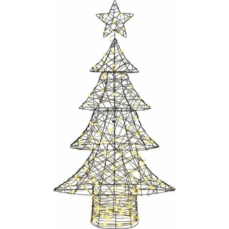 Sapin de Noël,Arbre de Noël avec 160 LED Blanc chaud 150 cm Rotin CFW57286 (1/5)
