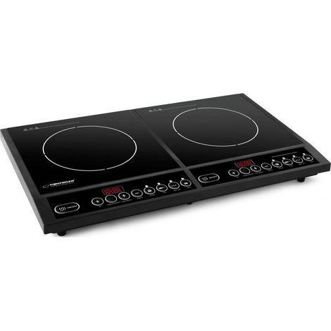 Plaque induction 2 feux 4000 W – Détection automatique – Minuterie 3h – 8 niveaux de température de 80 à 270 °C