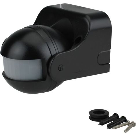 Unitec Bewegungsmelder schwarz für bis zu 1200 Watt, 180 Grad, IP44 Bewegungsmelder