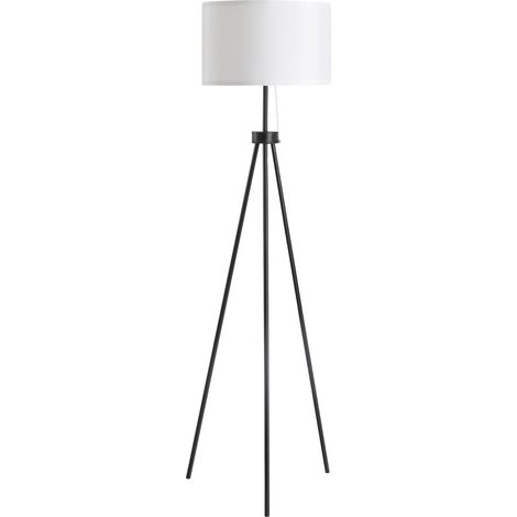 Lámpara de Pie avec Trípode Metálico y Pantalla de Tela Diseño Elegante y Clásico Ø37x152 cm para Hogar u Oficina (1/5)
