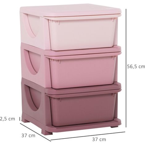Mobile contenitore per giocattoli, 3 livelli, rosa DESVIAE (1/5)