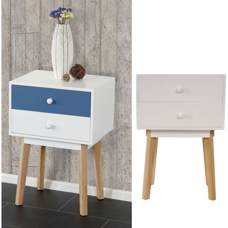 Commode Malmö T271, armoire, table d'appoint, design rétro 59x40x30cm - blanc