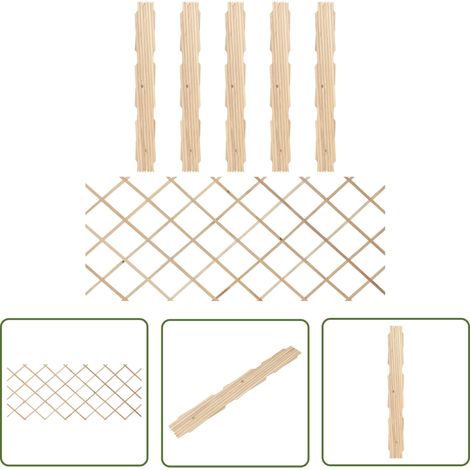 INLIFE Clôtures en treillis 5 pcs Bois de sapin massif 180x80 cm (1/5)
