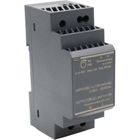 HDR-30-24 Bloc d'alimentation rail DIN 24 VDC 1,5 A 36 W (1/4)