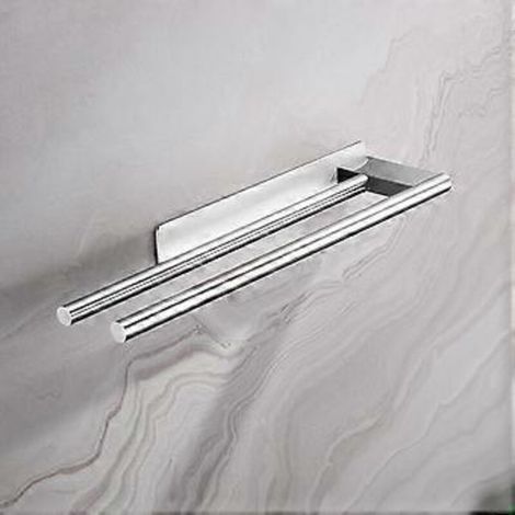 Porte-serviettes - Porte-serviettes de salle de bain - Fixation sans perçage/Auto-adhésif - Porte-serviettes de cuisine - Porte-serviettes de salle de bain - Barre porte-serviettes - P (1/3)
