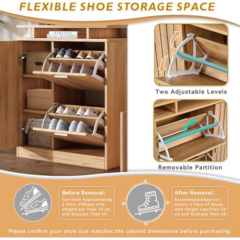 Ensemble de vestiaire naturel en bois aggloméré avec banc à chaussures, meuble à chaussures (1/5)