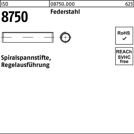 Spiralspannstift ISO 8750 4 x 10 Federstahl Regelausführung (1/2)