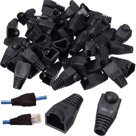 100pcs bottes anti-traction RJ45 connecteur réseau Ethernet couvercle de prise plastique souple (1/3)