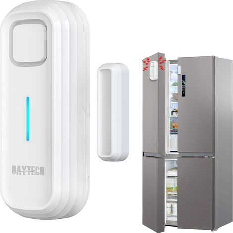 Alarme de Porte frigo – Rappel de Porte Ouverte avec délai de 1/2/3/4 Minutes en Cas d'ouverture, 0-120 DB, 2 Sons Alerte, et fenêtres, adaptée, réfrigérateurs, Maisons (Lot de 1) (1/5)