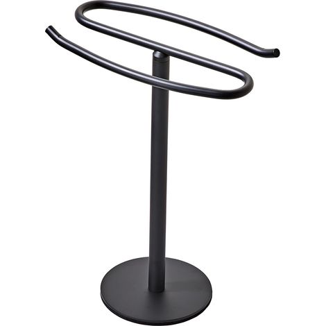 Porte-Serviettes autoportant en acier inoxydable SUS304, barre tour, salle de bain, cuisine, coiffeuse, comptoir, noir mat