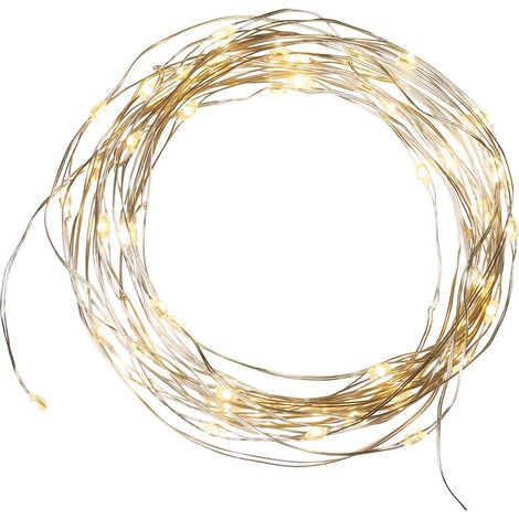 Guirlande Lumineuse LED - 50 Ampoules - Fil Cuivre Souple 5 M - Alimentation Piles AA - Étanche - Pour Décoration Intérieure Extérieure - 1 Pièce (1/5)
