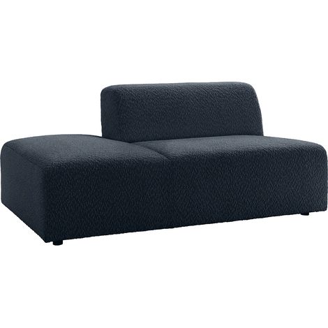 Méridienne gauche en tissu chenille bleu nuit TORISO (1/5)