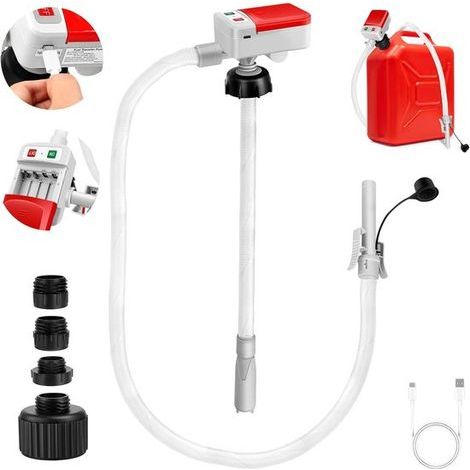 Pompe à siphon électrique avec capteur d'arrêt automatique - Pompe à carburant pour jerricans - Alimentation USB-C et batterie - 12 L/min - Comprend 4 adaptateurs - Pour essence et diesel (1/5)