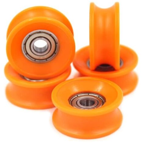 BUNTHAUS Vtizikl Lot de 5 poulies à roulement à billes 6 x 30 x 13 mm avec rainure en U - Orange