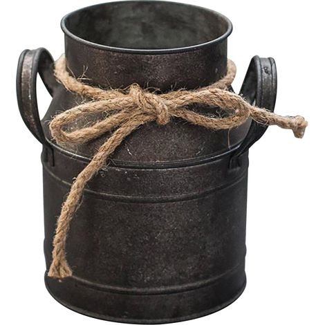 Toivize-Vase en Métal - Rétro Vintage - Seau à Fleurs en Fer pour Décoration Intérieure et Extérieure, Idéal Cadeau (1/5)