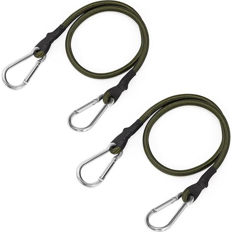 Tendeurs avec Mousqueton Cordon Élastique Sangles d'Arrimage pour Fixation de Moto, Voiture, Coffre, Vélo 60cm 2 Pièces (1/5)